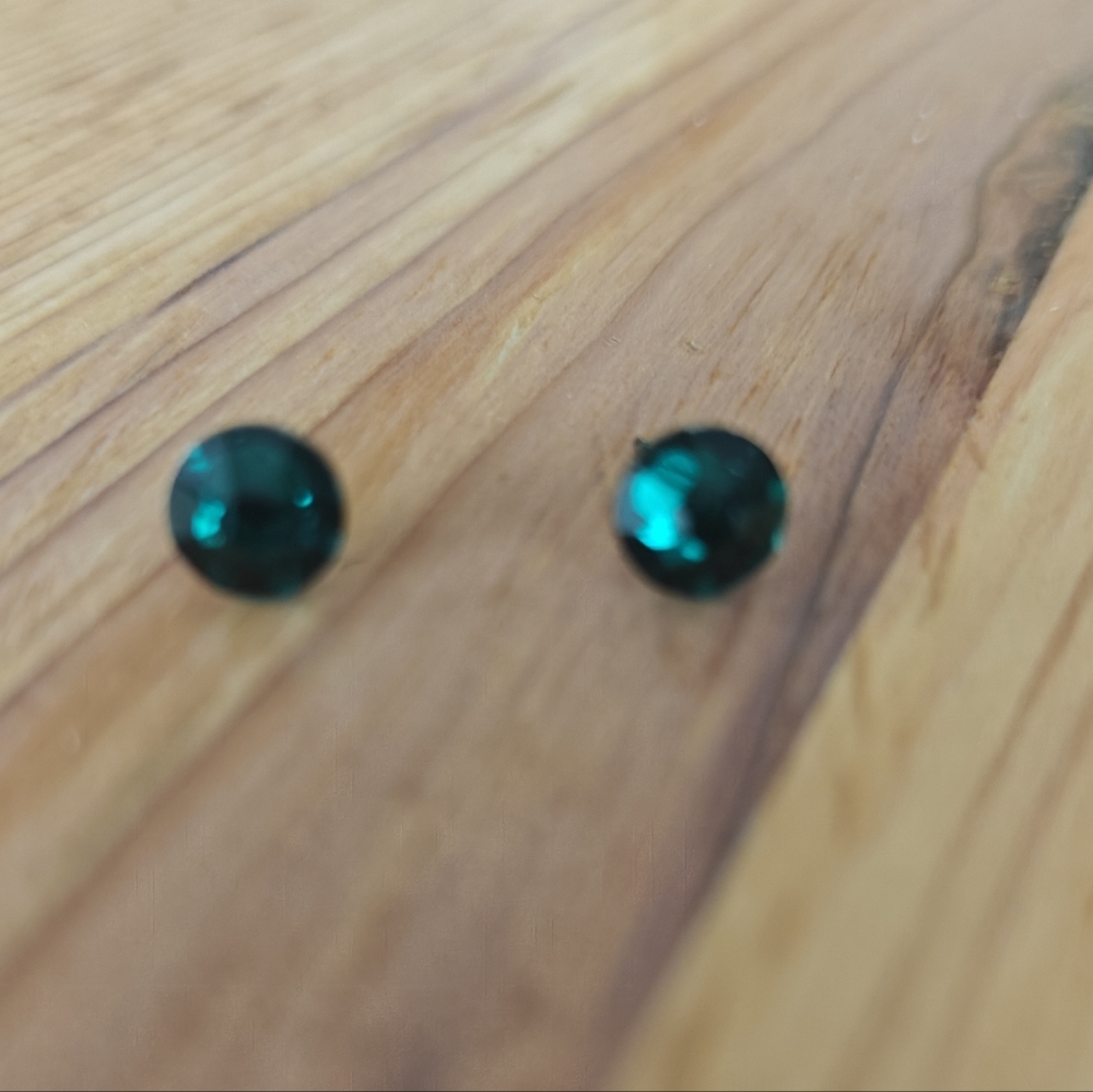 Emerald Green Crystal Stud Earrings